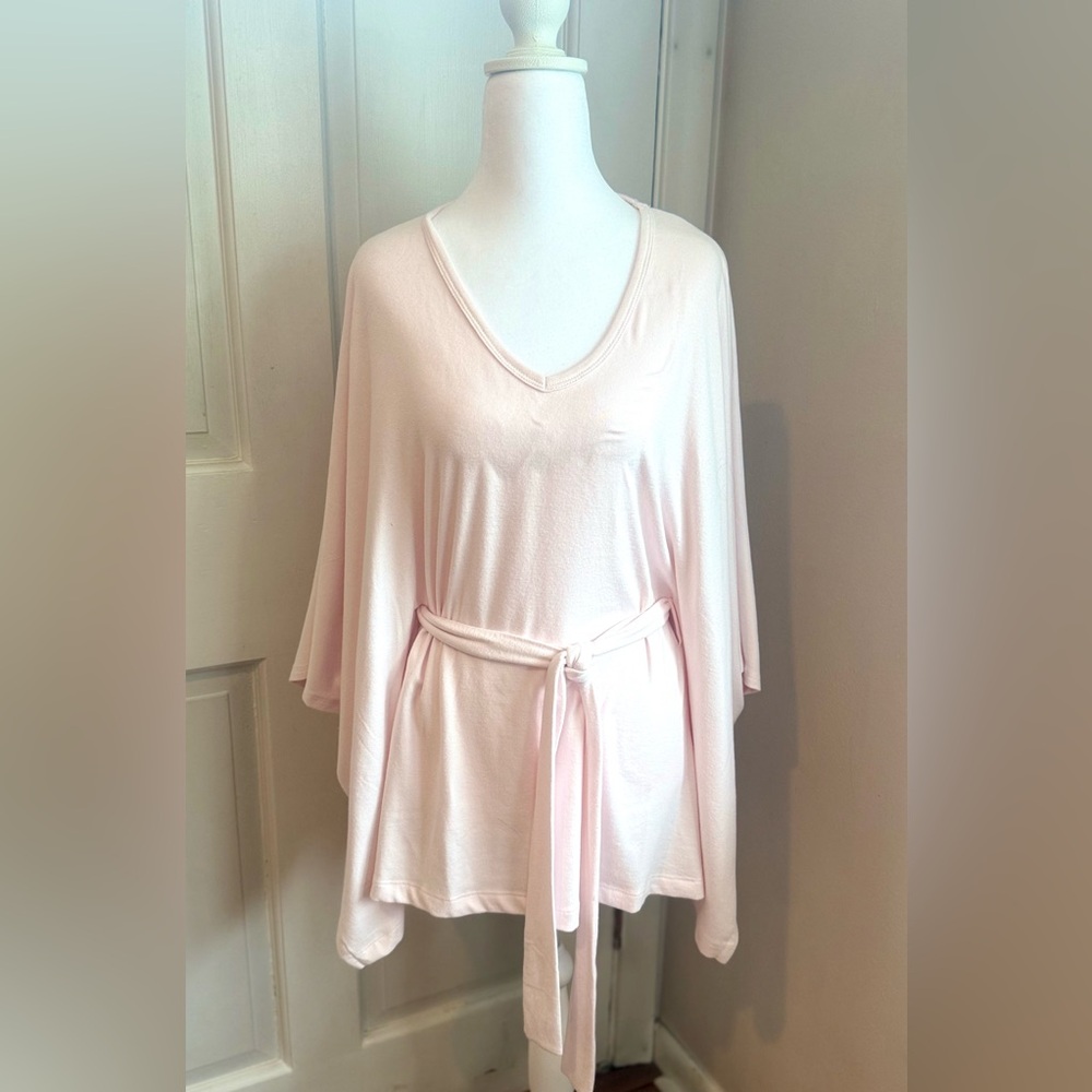 Elegant Pink Tunic with V-Neck and Tie Waist from Softies